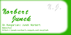 norbert junek business card